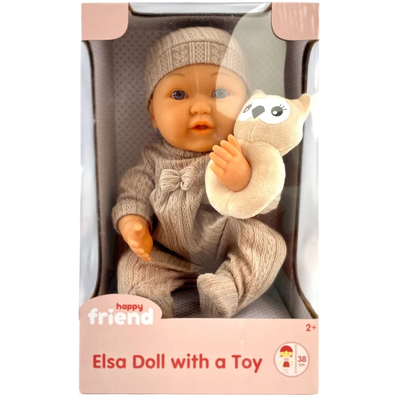 Happy Friend Elsa Dukke 38 cm med Legetøj Brun Dragt