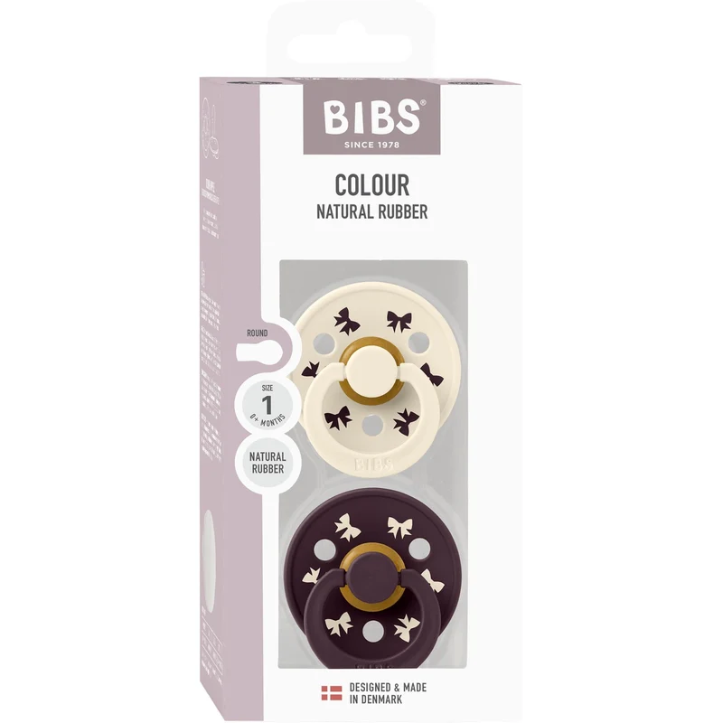 Bibs Ivory/Plum Sut Colour Holiday Sløjfe 2-Pak Latex