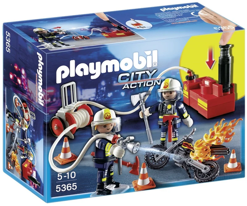 Playmobil 5365 City Action Fire Brigade Firefighters with Water Pump - Multi-Coloured