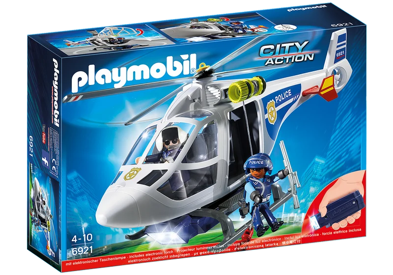Playmobil 6921 City Action Police Helicopter with LED Searchlight