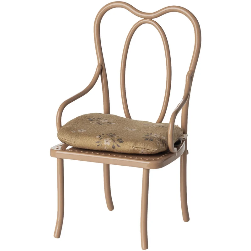 Maileg Vintagestol, Mini, Mørk Pudder