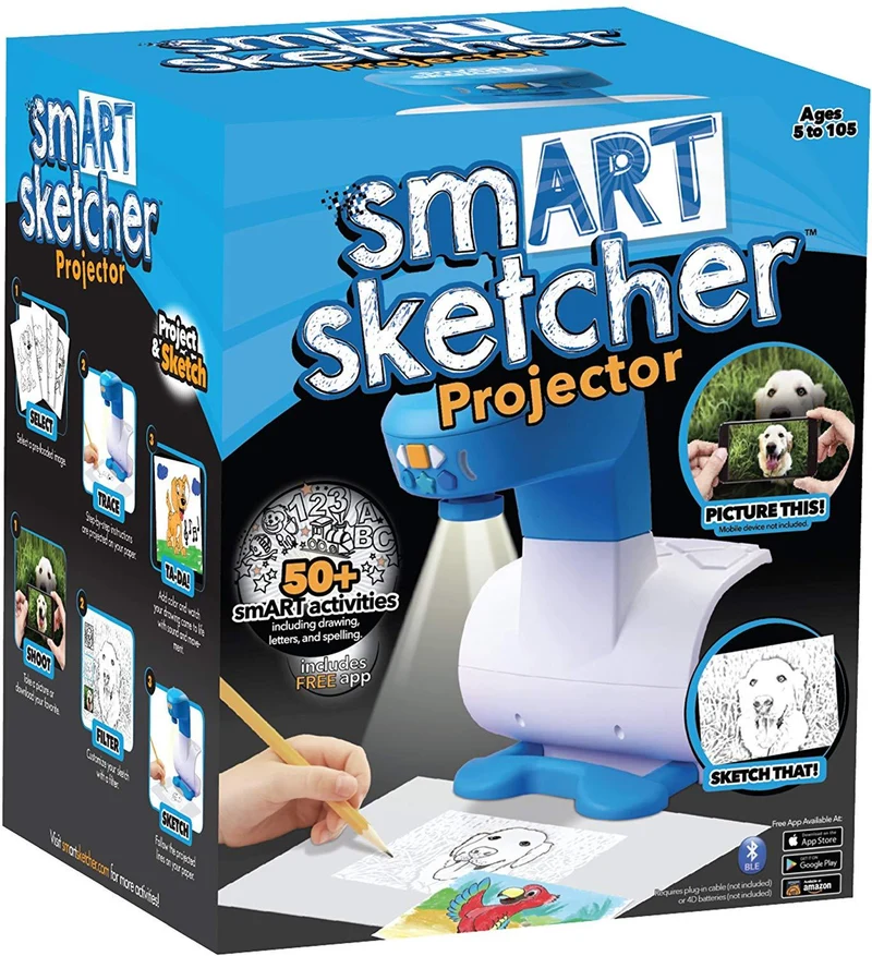 Smart Sketcher Projector With SD card AC Adater