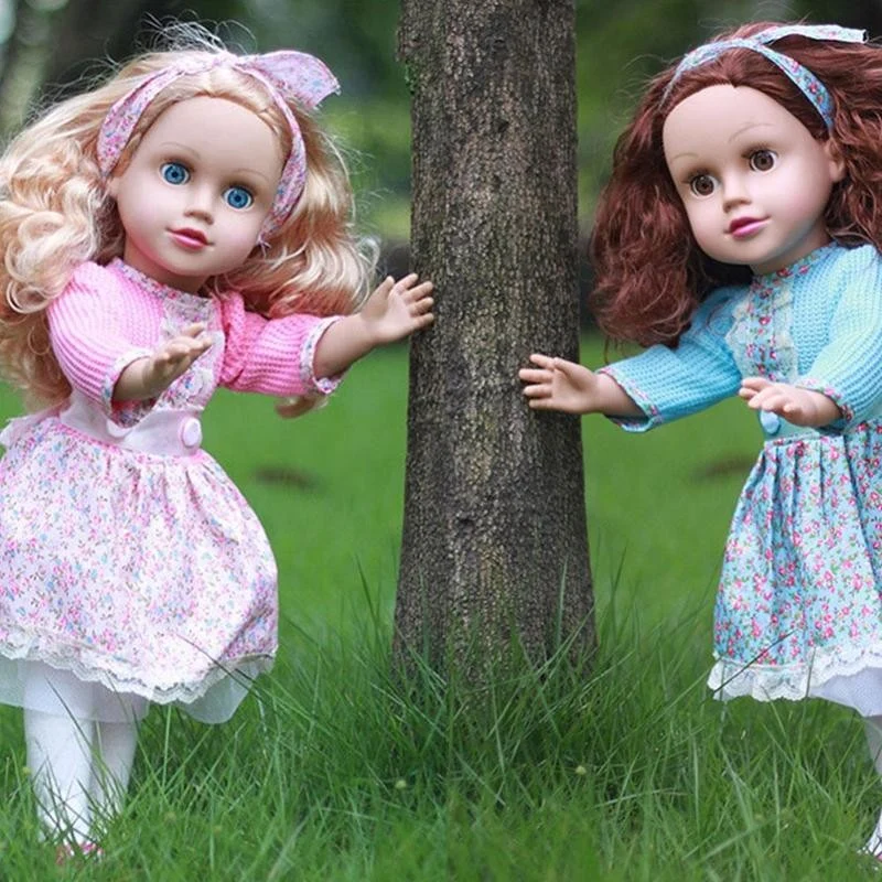 45cm Doll Silicone Sweater skirt Reborn Baby Doll Beauty Winking Girl Doll