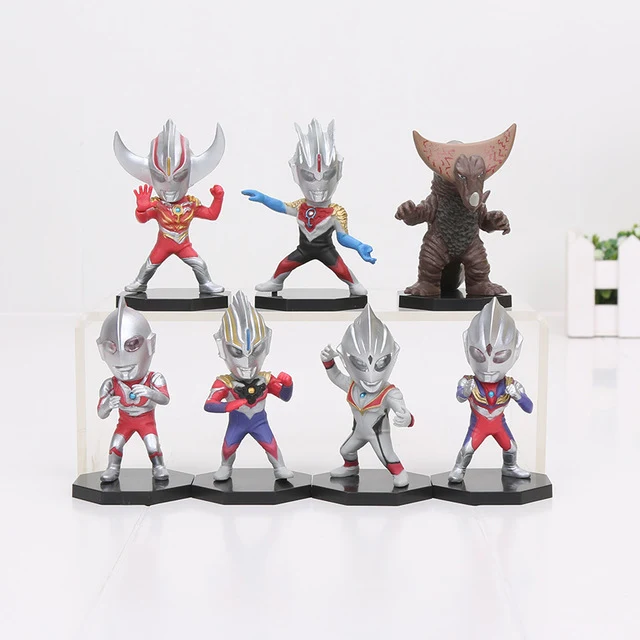 7pcs/lot Ultraman Tiga 7.5cm PVC Action Figure Toy Doll Collectible Model Toy