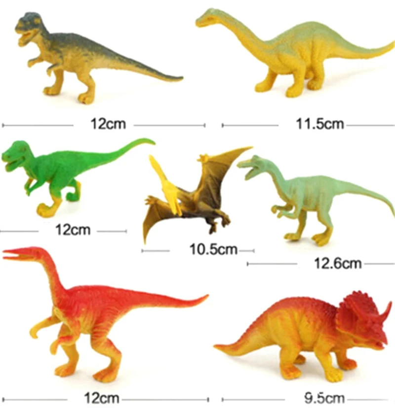8pcs/set Action & Figures Best Gift for Boys Dinosaur Toy Plastic Jurassic Play Dinosaur Model 9.5-12.6cm