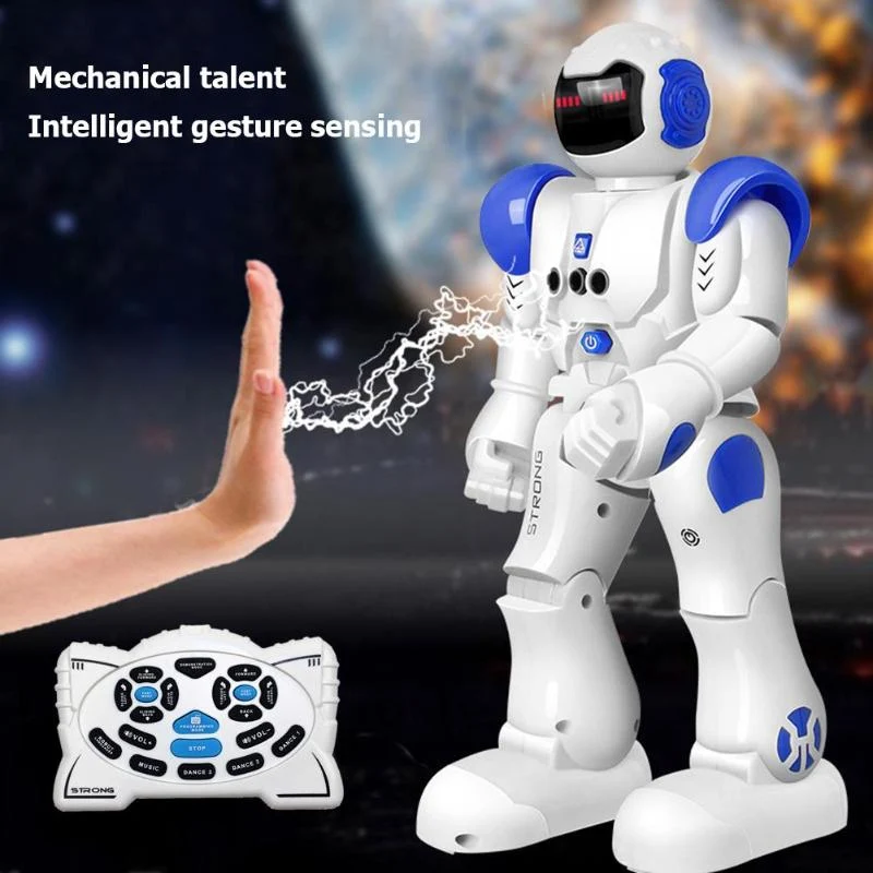 Smart RC Robot Dancing Gesture Action Figure Toys for Children Light Music Remote Control Learning Education Model Birthday Gift