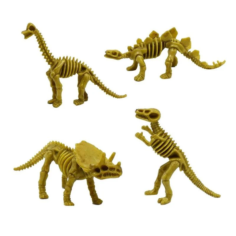 4pcs/set Simulation Dinosaur Skeleton Model Toys Kids Mini Fossil Skeleton Dinosaur Model Set Children Kids Action Figure Toy
