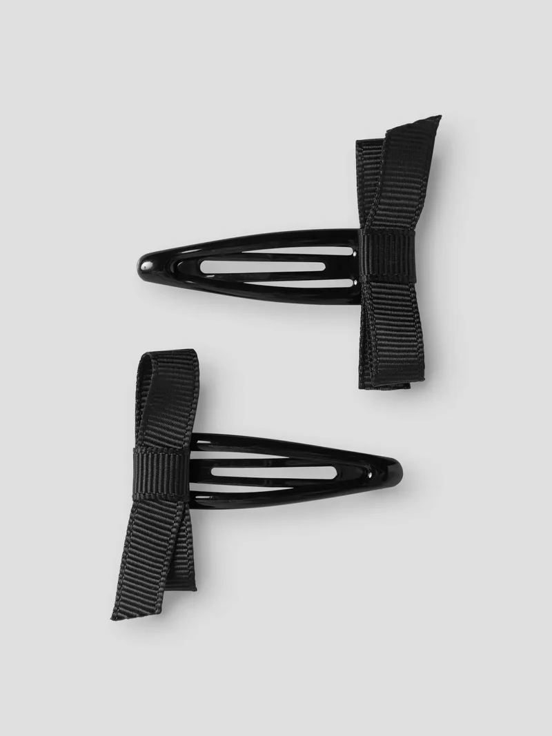 2-pack hårspännen med rosetter, svarta