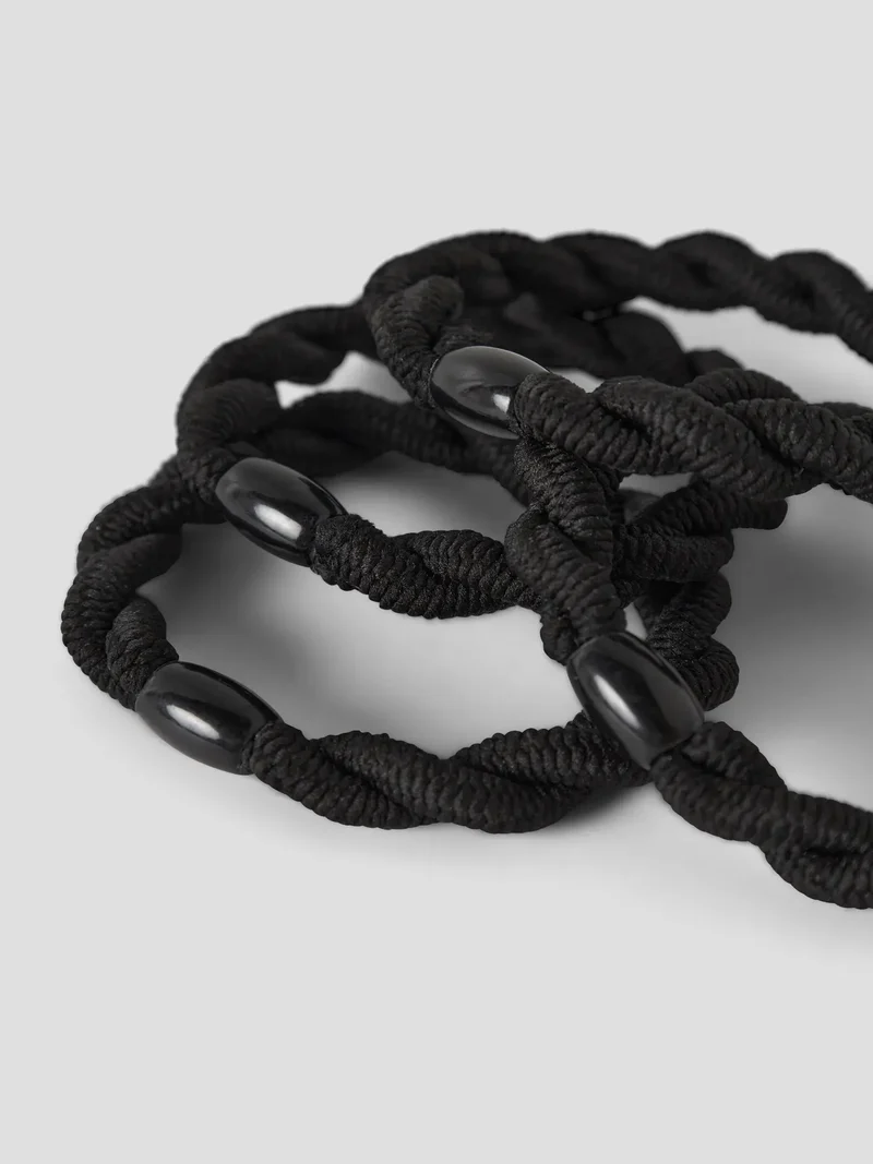 4-pack hårsnoddar, svarta
