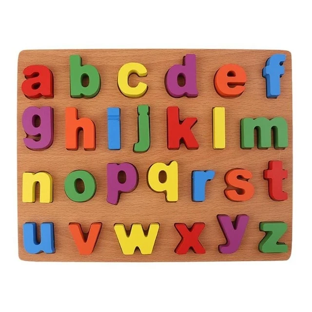 Wooden 3D Puzzle Letters Toys Kids Baby Alphabet Early Educational Toys for Children Wood Toy Gift