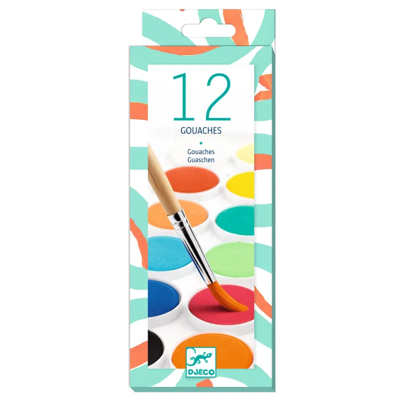 Vattenfärg gouaches (12 färger)