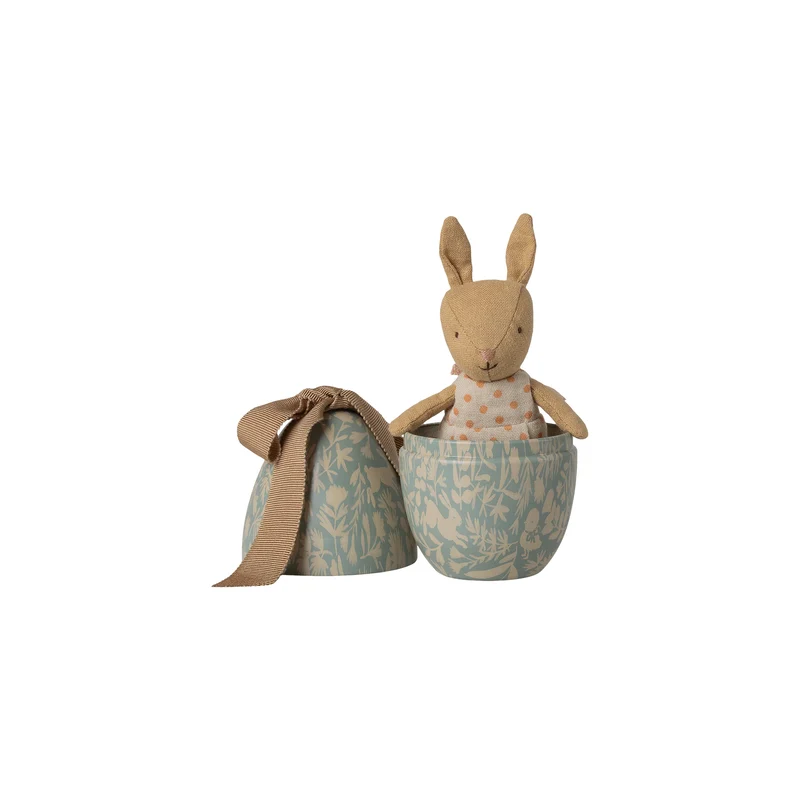 Påskägg med Micro kanin, small - dusty blue