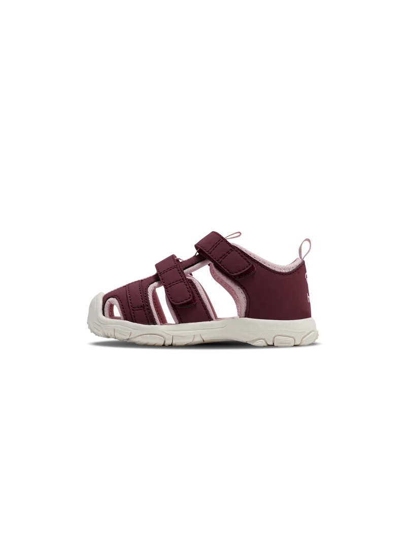 Sandal Velcro, vinröd/rosa