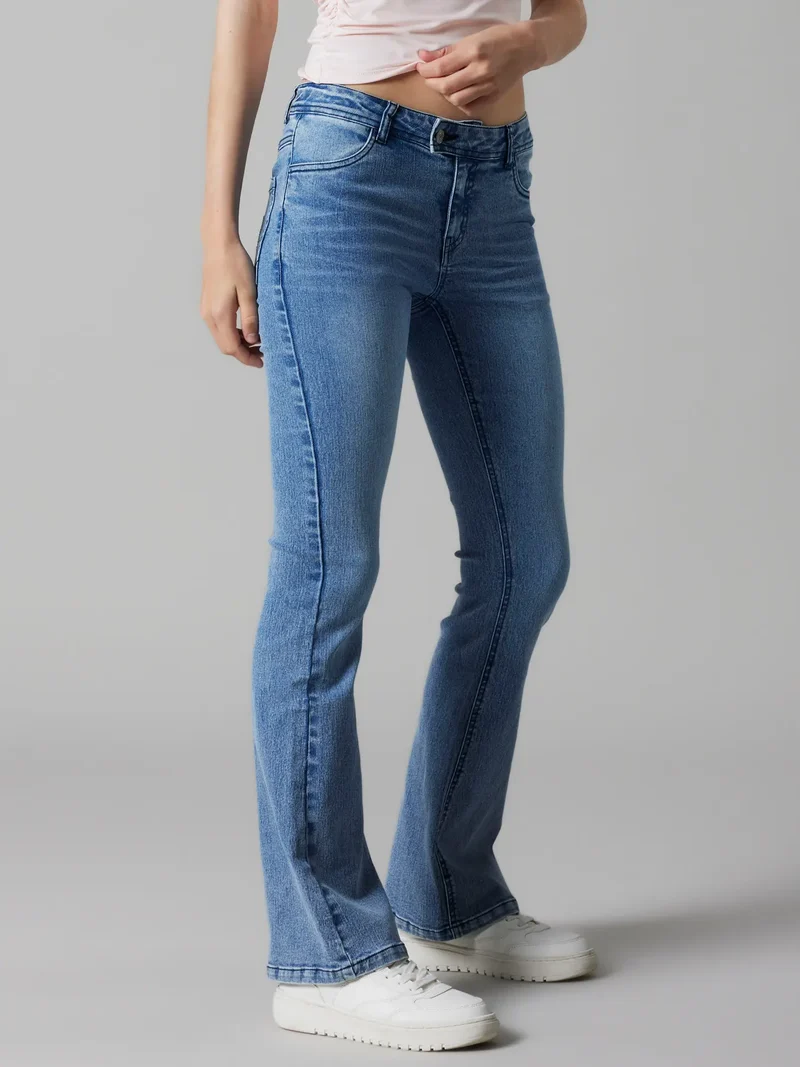 Jeans med hjärtan på bakfickorna Rars, low waist, Bootcut