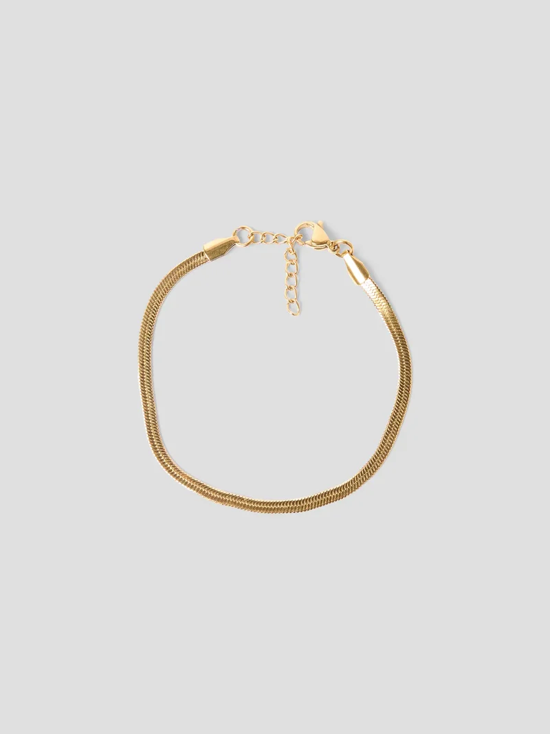 Armband Flat, guldfärgat