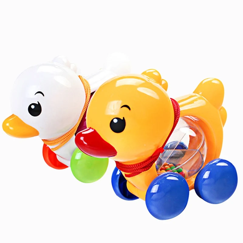 1 PC Toddler Kids Baby Toys Traditional Pull Along Duck Plastic Toys Newborn Baby Learn Walk Toy Rattles Random Color