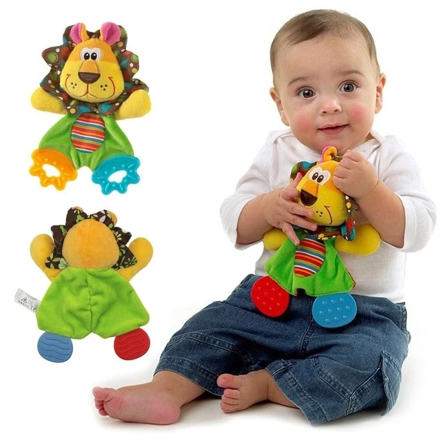 Newborn Baby Cute Playmate Plush Doll Toys Kids Cartoon Animals Hand Bells Rattles Toy Baby Teether Kids Teething Toys For Baby