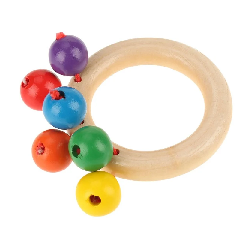 Baby Safe Wooden Rattles Grasp Toy Infant Early Musical Educational Toys