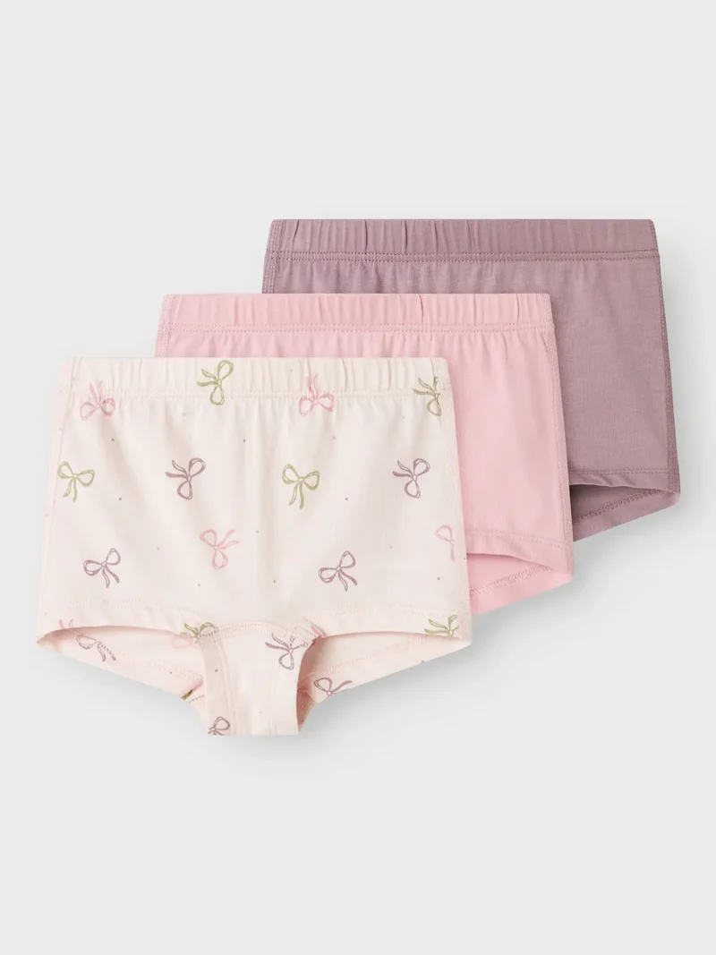 3-pack boxertrosor, pink bow
