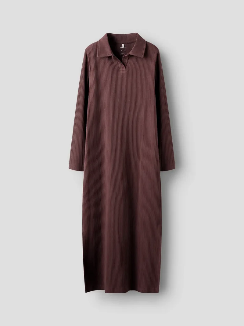 Slim maxi dress med krage