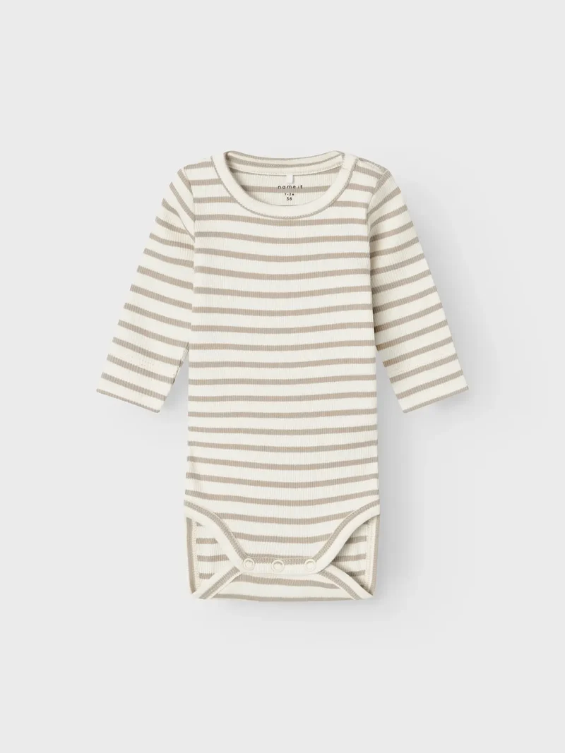 Ribbad randig body Bani - pure cashmere