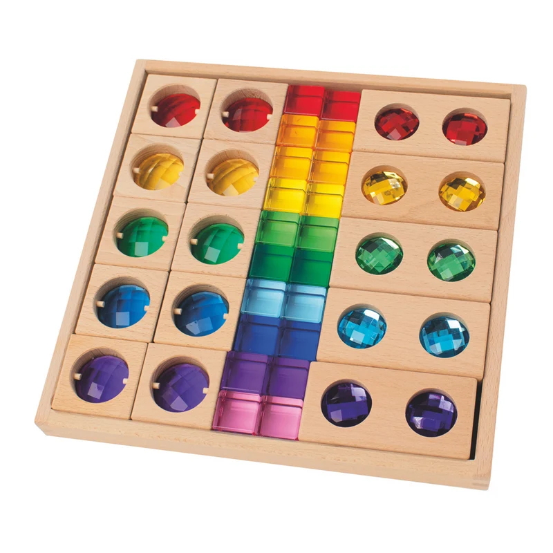 Set med sensoriska akrylklossar