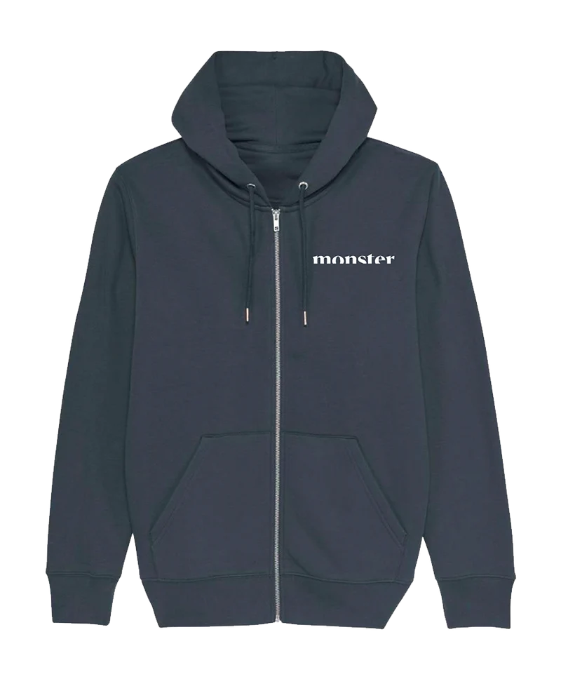 Hoodie Powered by Monster India ink Gray