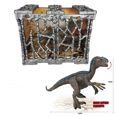 Dinosaurie med bur - 14 cm