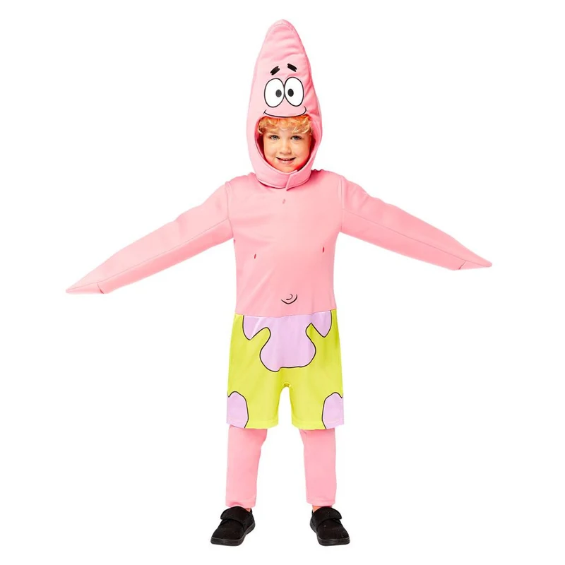 SvampBob Fyrkant Patrik Stjärna Maskeraddräkt Jumpsuit med Hoodie