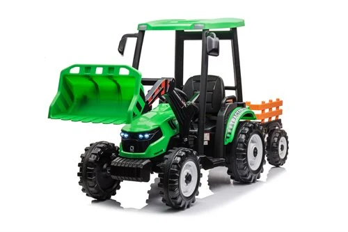 Eltraktor barn Azeno Farmer Excavator 24V med Vagn