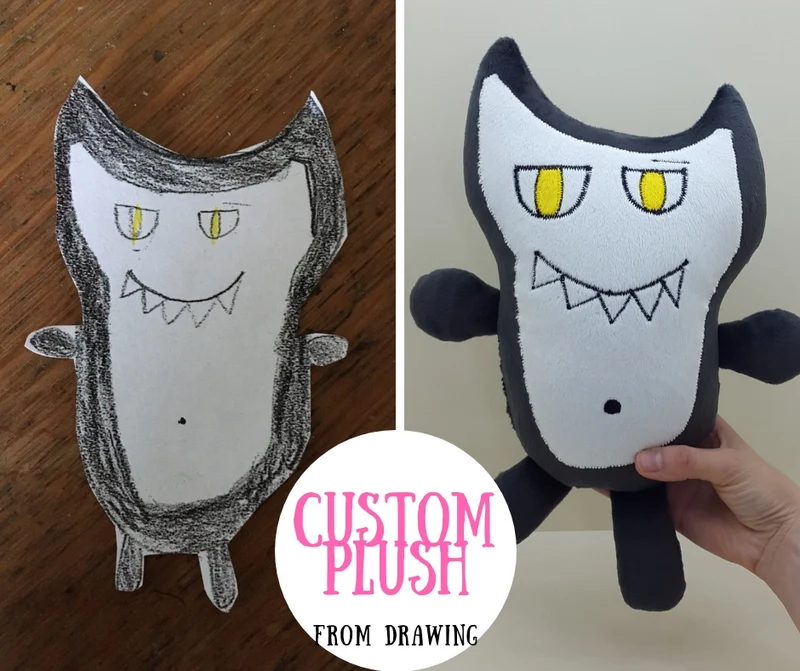Custom plush from kids drawing